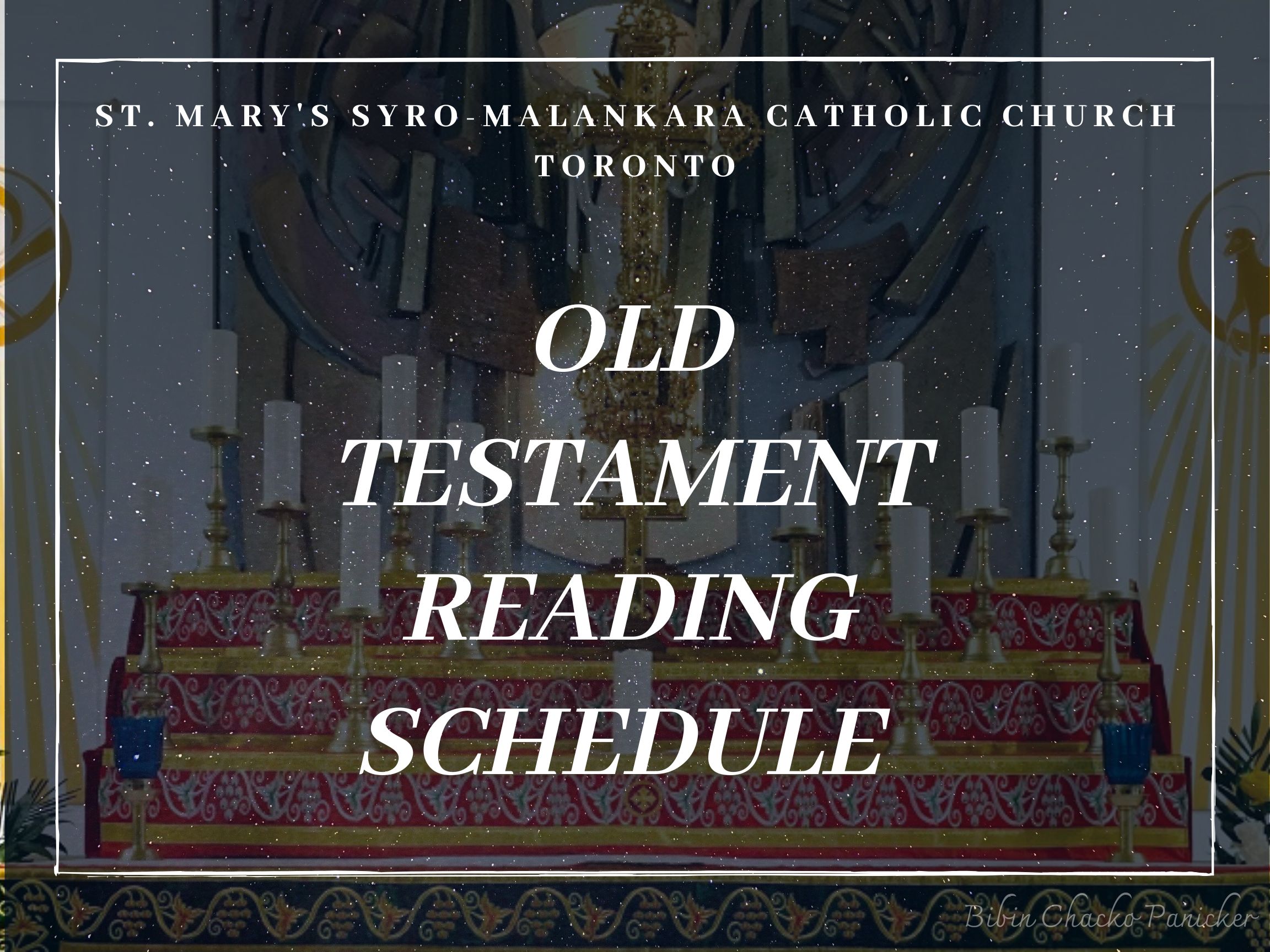 Old Testament Reading Schedule - St Marys' Syro-Malankara Catholic Church, Toronto